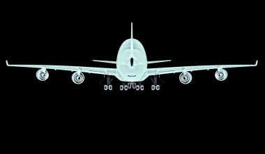 siyah bir arka plan üzerinde izole x-ray uçak