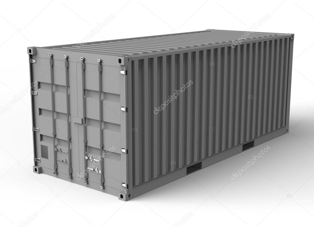 grey container isolated on a white back ground