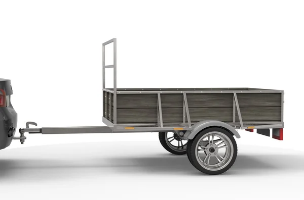 Car trailer isolated on a white background — Stock Photo, Image