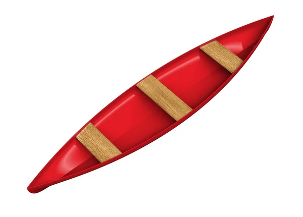 Canoa vermelha isolada em um fundo branco — Fotografia de Stock