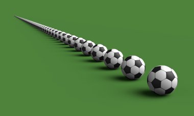 lot of soccer balls isolated on a back gound clipart