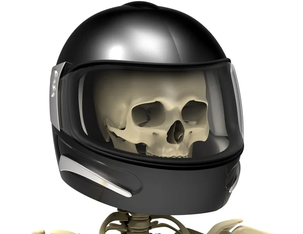 Casco con un scull en el interior aislado en blanco —  Fotos de Stock