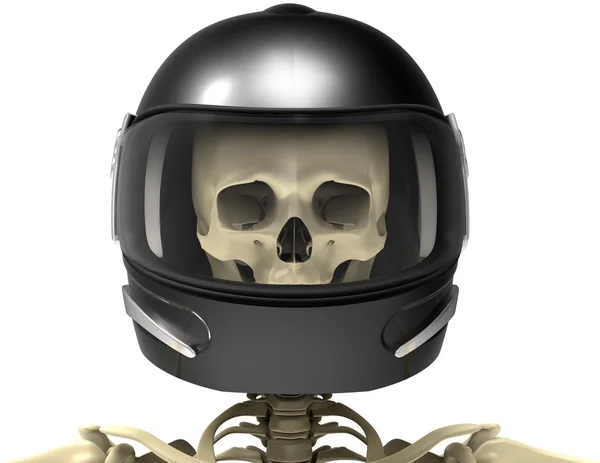 Casco con un scull en el interior aislado en blanco —  Fotos de Stock