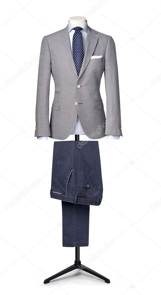 mens suit isolated on white with clipping path