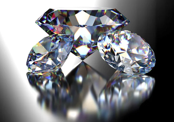 Diamante isolado em fundo branco com caminho de recorte — Fotografia de Stock