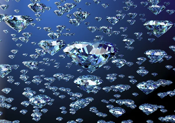 Diamante azul isolado no fundo branco com caminho de recorte — Fotografia de Stock