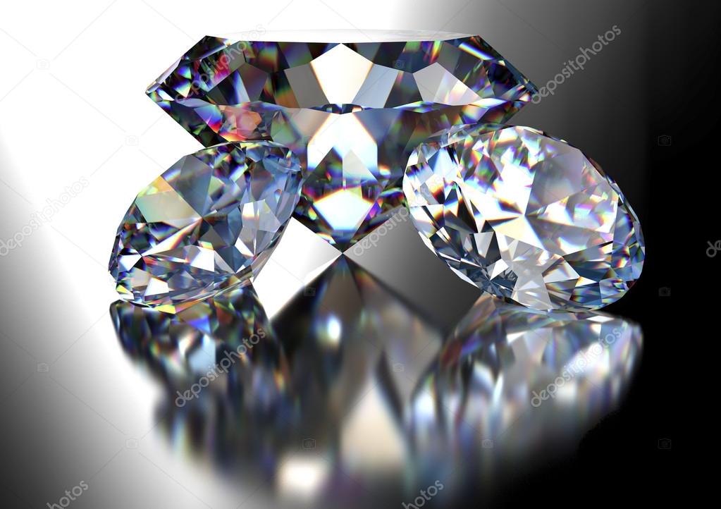 diamond isolated on white background with clipping path