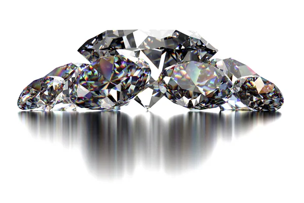 클리핑 경로와 흰색 배경에 고립 된 다이아몬드 — 스톡 사진