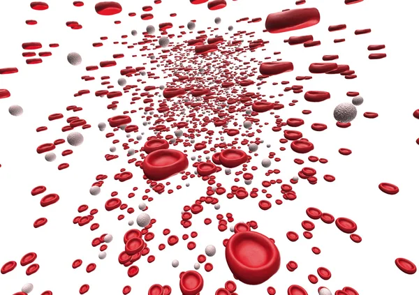 Κόκκινο bloodcells ρέει ρίξει μια αρτηρία — Φωτογραφία Αρχείου
