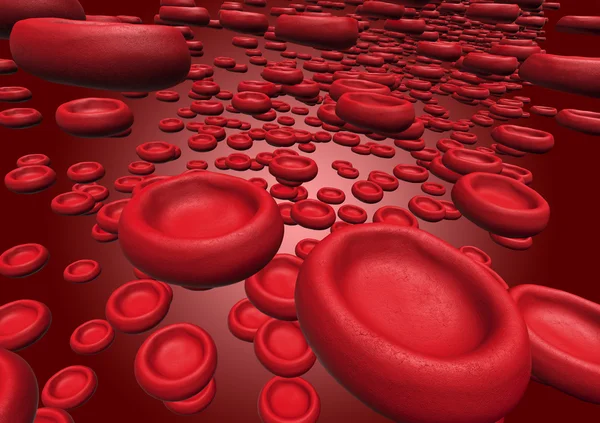 Czerwony bloodcells przepływające rzucać tętnicy — Zdjęcie stockowe