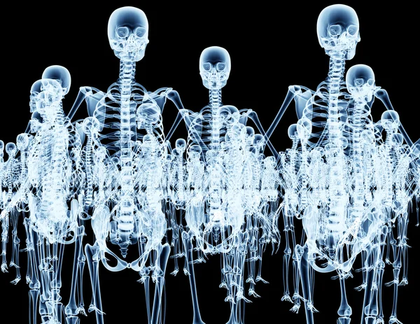 Στρατό από σκελετούς που απομονώνονται σε μαύρο — Φωτογραφία Αρχείου