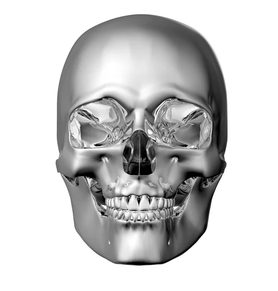 Metal scull isolated on white with clipping path — Stock Photo, Image