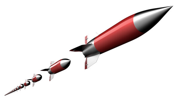 missile isolated on a back ground with cilpping path