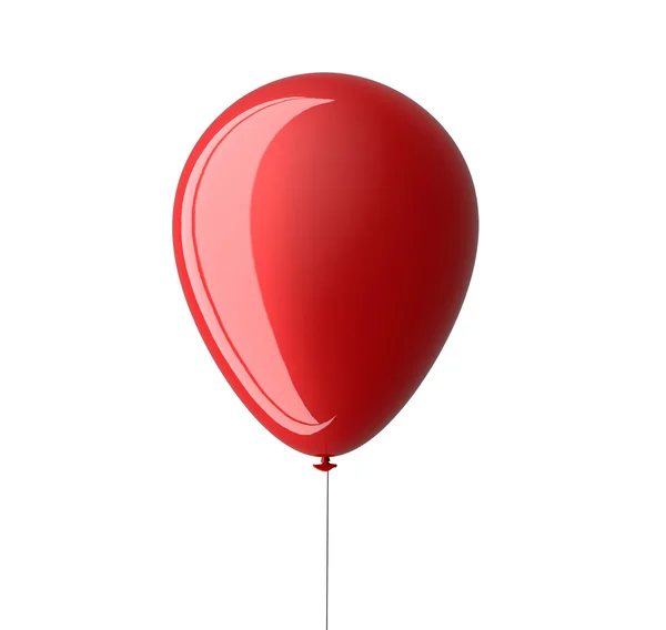 Balão vermelho isolado em branco com caminho de recorte — Fotografia de Stock