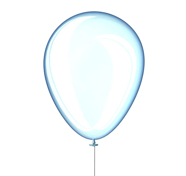 Blue balloon isolated on white with clipping path — Stock Photo, Image