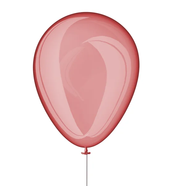 Balão vermelho isolado em branco com caminho de recorte — Fotografia de Stock