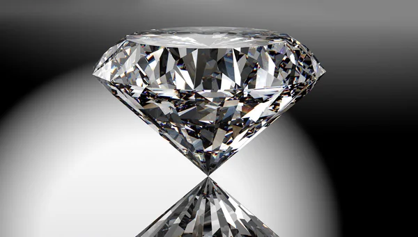 Diamant parfait isolé sur fond brillant avec chemin de coupe — Photo