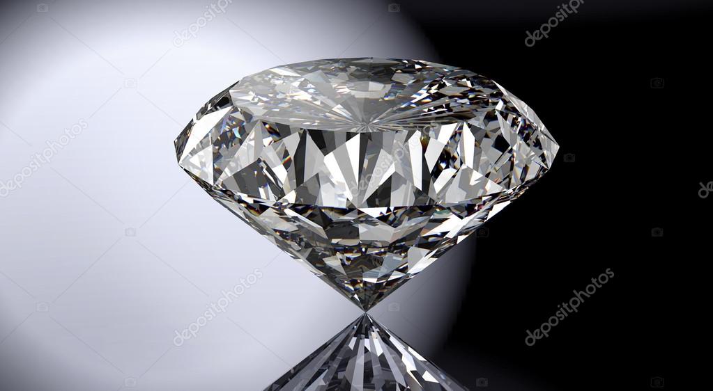 perfect diamond isolated on  shiny background with clipping path