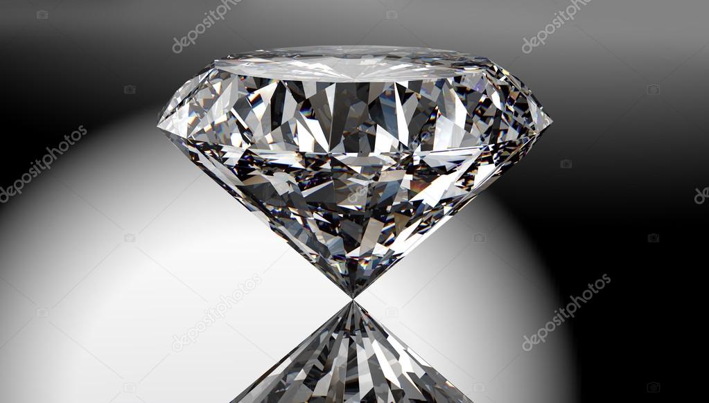 perfect diamond isolated on  shiny background with clipping path