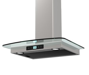 beyaz izole çelik mutfak hood