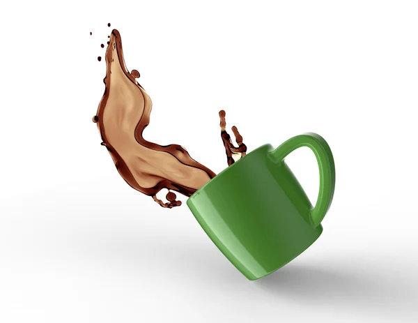 Kaffee wird aus einem Becher verschüttet — Stockfoto