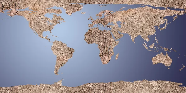 Terra seca exibida como um mapa 2d — Fotografia de Stock