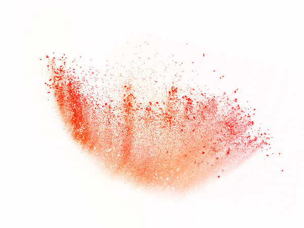explosion of colored powder isolated on white