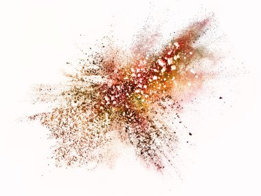 Renkli toz beyaz izole patlama