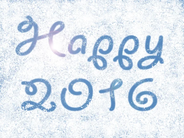 Happy newyear with 2016 in snow — Stock Photo, Image