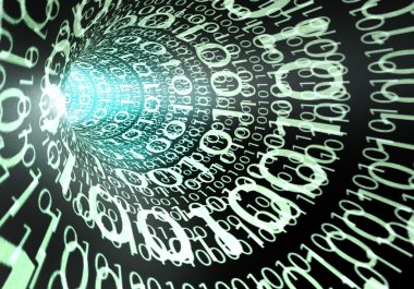 İkili kod olarak bir veri girdap ile tüneller