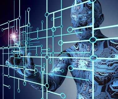 sanal bilgisayar screen tuşuna basılmasıyla elektronik adam