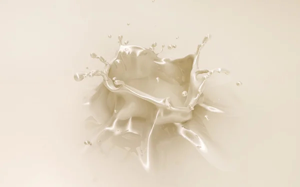 Cokelat putih atau percikan susu dengan mahkota — Stok Foto
