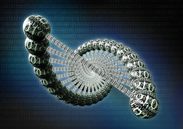 Dubble helix dna fatto di codice binario — Foto Stock