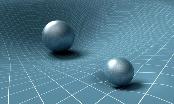 Sphere is affecting space / time around it — Stock Photo, Image