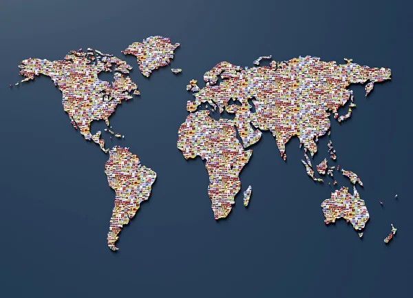 Foto de Mapa Do Mundo Digital Tabuleiro De Xadrez Com Jogo De