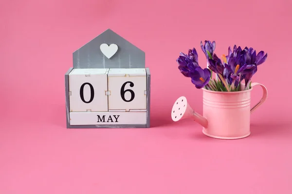 Calendario Del Mayo Cubos Con Los Números Nombre Del Mes —  Fotos de Stock