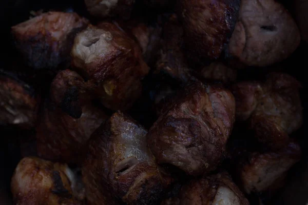 Succosa Carne Alla Griglia Alla Griglia Sugli Spiedini — Foto Stock