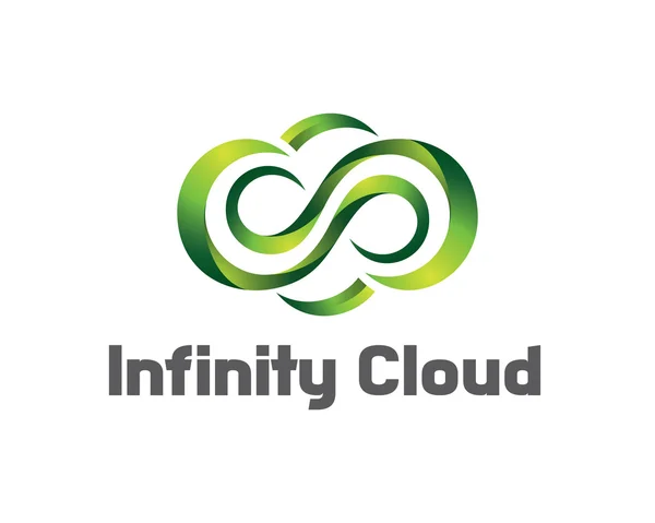 Infinity bulut logosu tasarım vektörü. Bulut logo şablonu. 3b bulut sembolü. — Stok Vektör