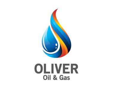3D petrol ve doğal gaz logo tasarımı. Renkli 3d petrol ve doğal gaz logo vektör 