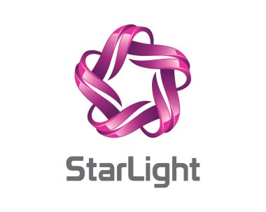 Colorful 3d circle star logo template. Star vector logo design b