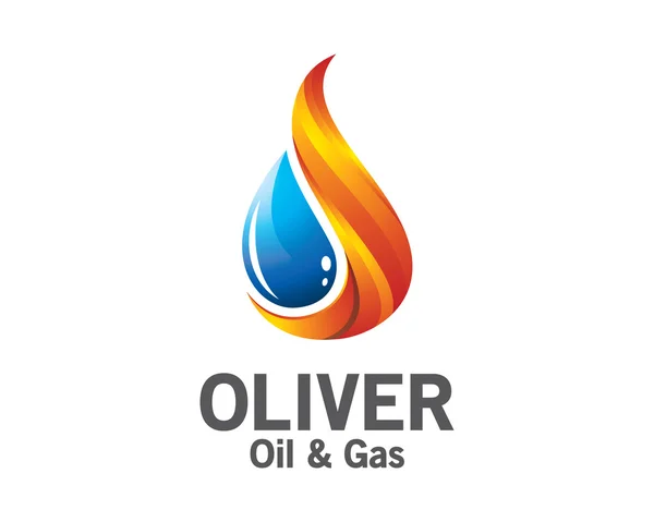 Diseño de logotipo de petróleo y gas 3D. Colorido vector de logotipo de petróleo y gas 3D — Archivo Imágenes Vectoriales