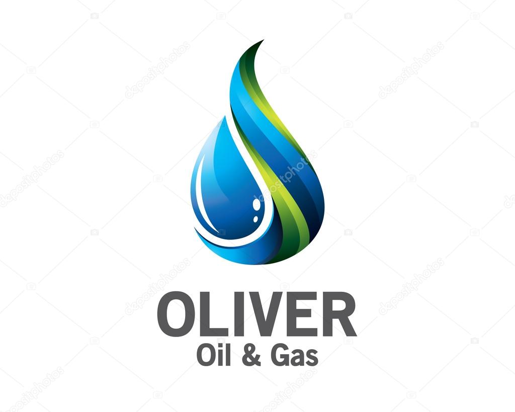 3D petrol ve doğal gaz logo tasarımı. Renkli 3d petrol ve doğal gaz