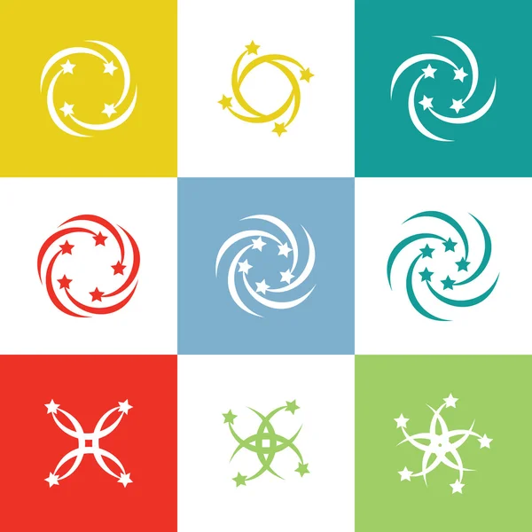 Set abstract circle shape, circle loop collection logo vector symbol. — ストックベクタ