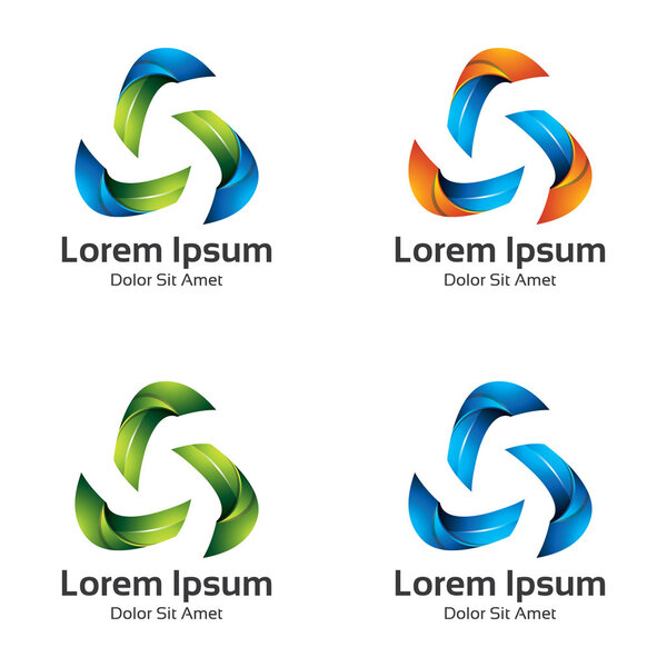 Набор вектора стрелок для цветных треугольников. Абстрактный ярко-треугольный логотип стрелки
.