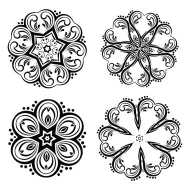 Soyut kaleydoskop Süs yuvarlak mandala. Geometrik daire k