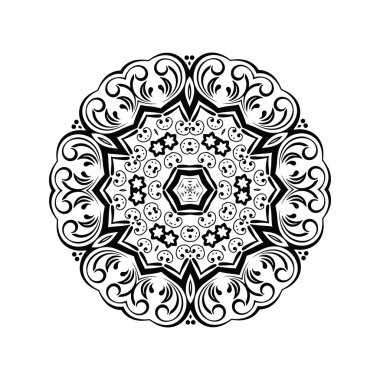 Soyut kaleydoskop Süs yuvarlak mandala. Geometrik daire k