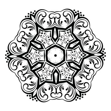 Soyut kaleydoskop Süs yuvarlak mandala. Geometrik daire k