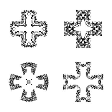 Soyut haç sembolü Süs . Geometrik çapraz kaleydoskop el