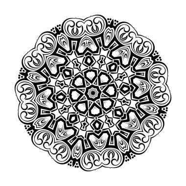Soyut kaleydoskop Süs yuvarlak mandala. Geometrik daire k