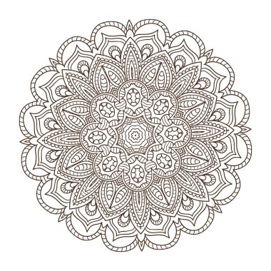 Soyut kaleydoskop Süs yuvarlak mandala. Geometrik daire k